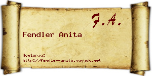 Fendler Anita névjegykártya